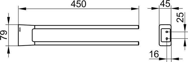 Полотенцедержатель 45см Keuco Aveno 14618370000 черный матовый