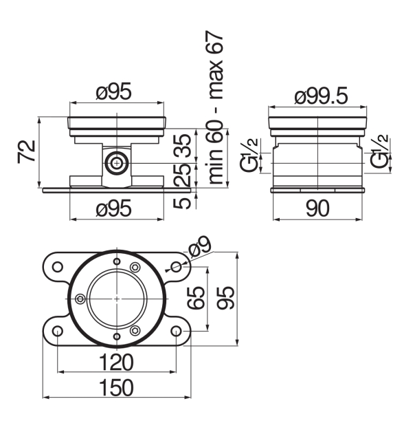 Скрытая часть напольного смесителя Nobili Rubinetterie WE77250