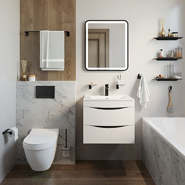 Тумба с раковиной Iddis Cloud 60 подвесная Белая