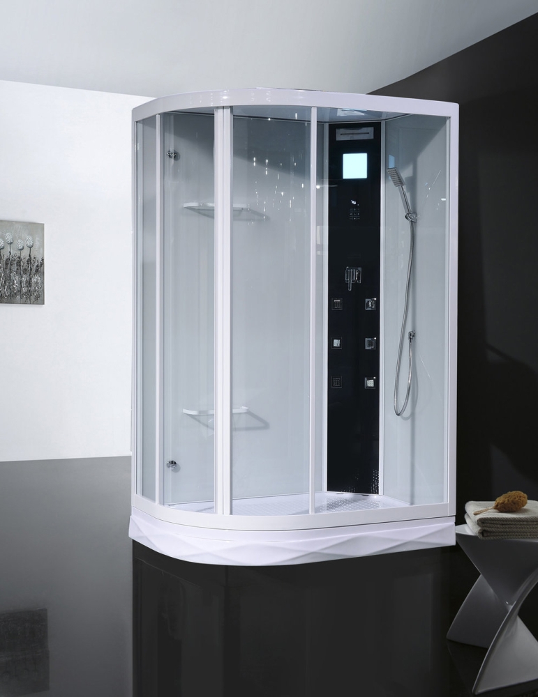 Душевая кабина Orans 86155AR 130x90x220 профиль белый, стекло прозрачное