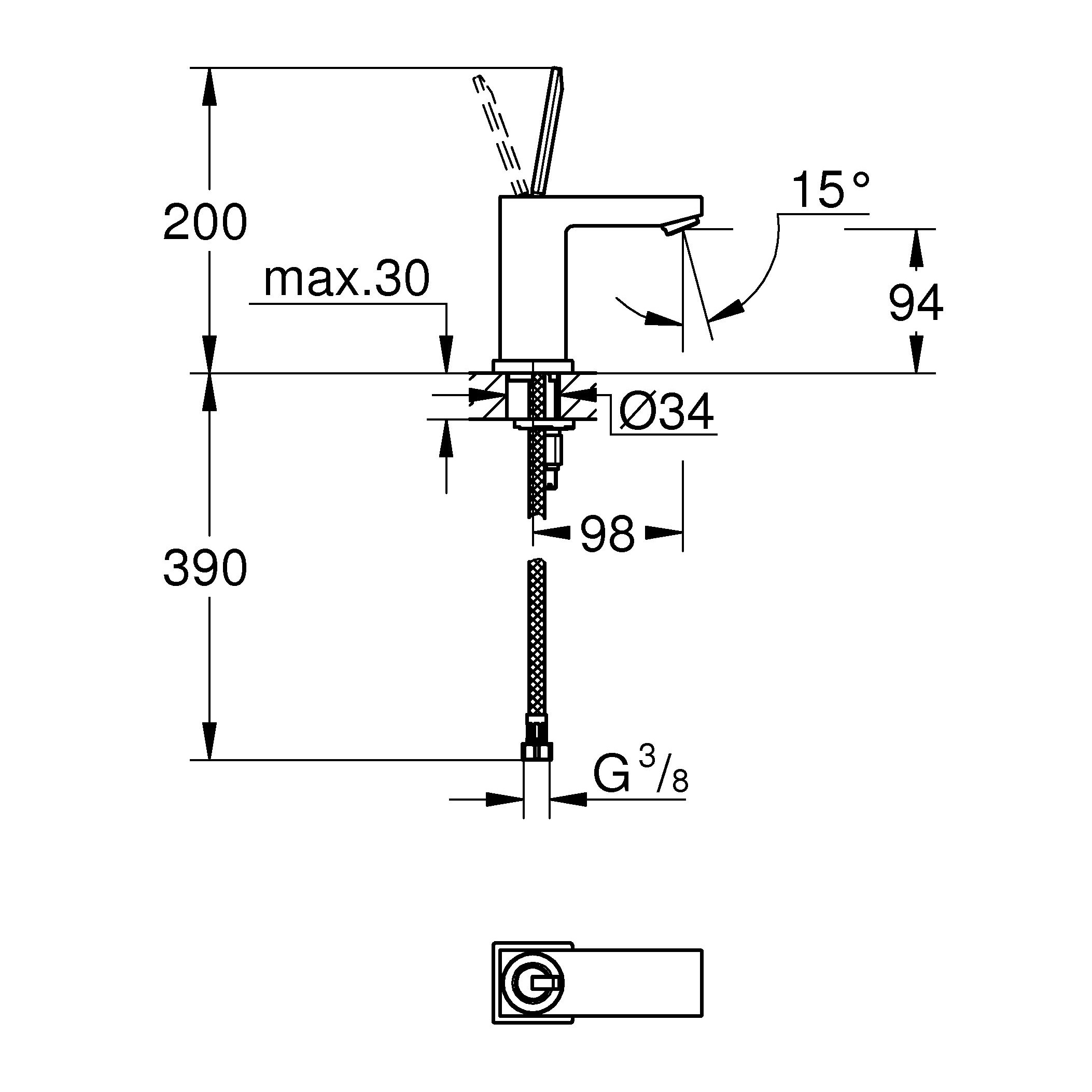 Смеситель для раковины Grohe Eurocube Joy 23656000 хром