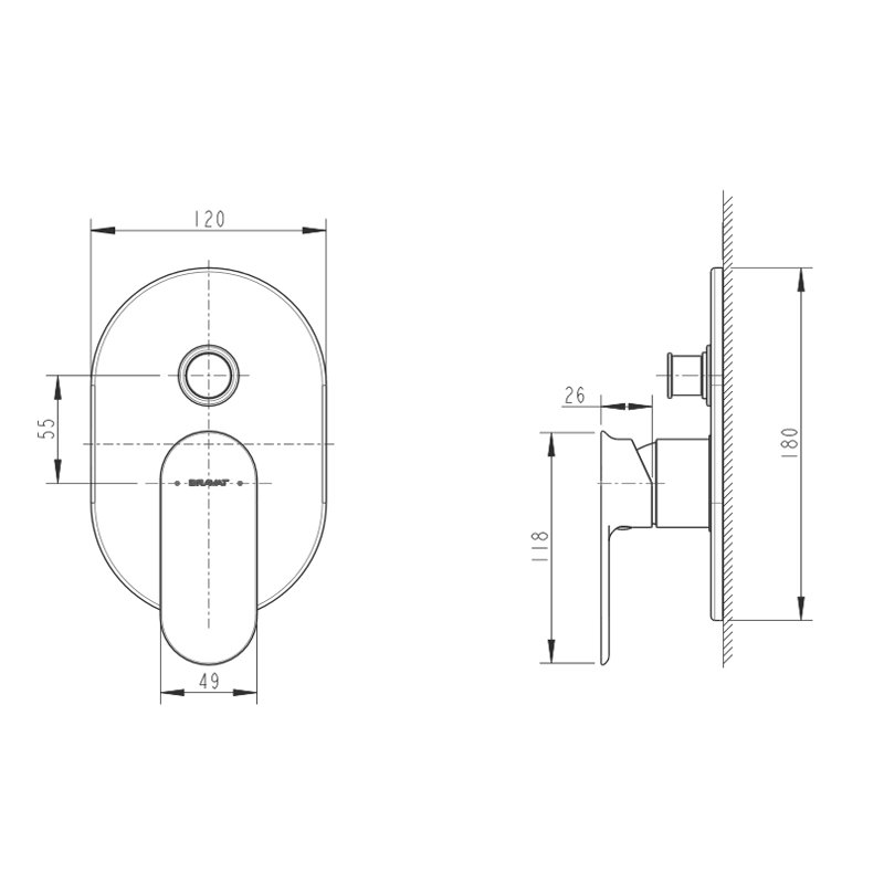 Смеситель для ванны с душем Bravat Gina PB865104CP-2-ENG хром