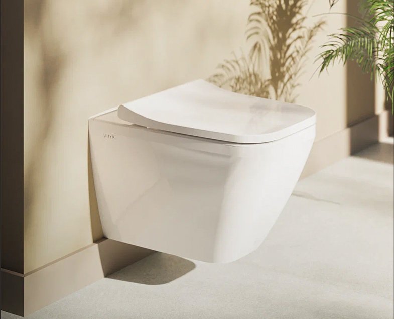 Комплект подвесной безободковый унитаз VitrA Integra Square, система инсталляции VitrA V12, кнопка Loop T матовый хром, тонкое сиденье микролифт