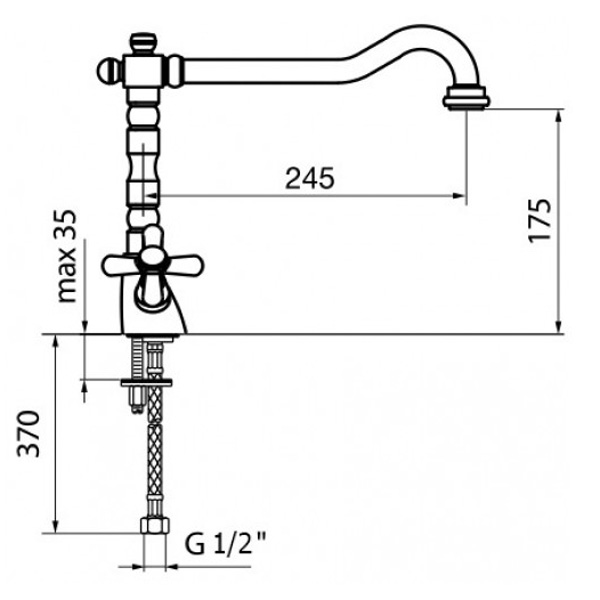 Смеситель для раковины Webert Armony AM700302065, бронза
