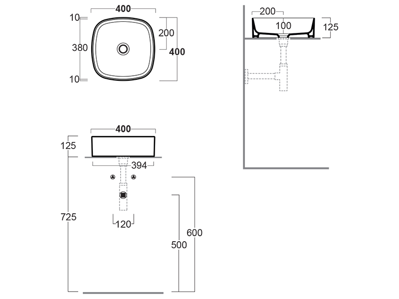 Раковина накладная 40см Simas Folio FO03 белый
