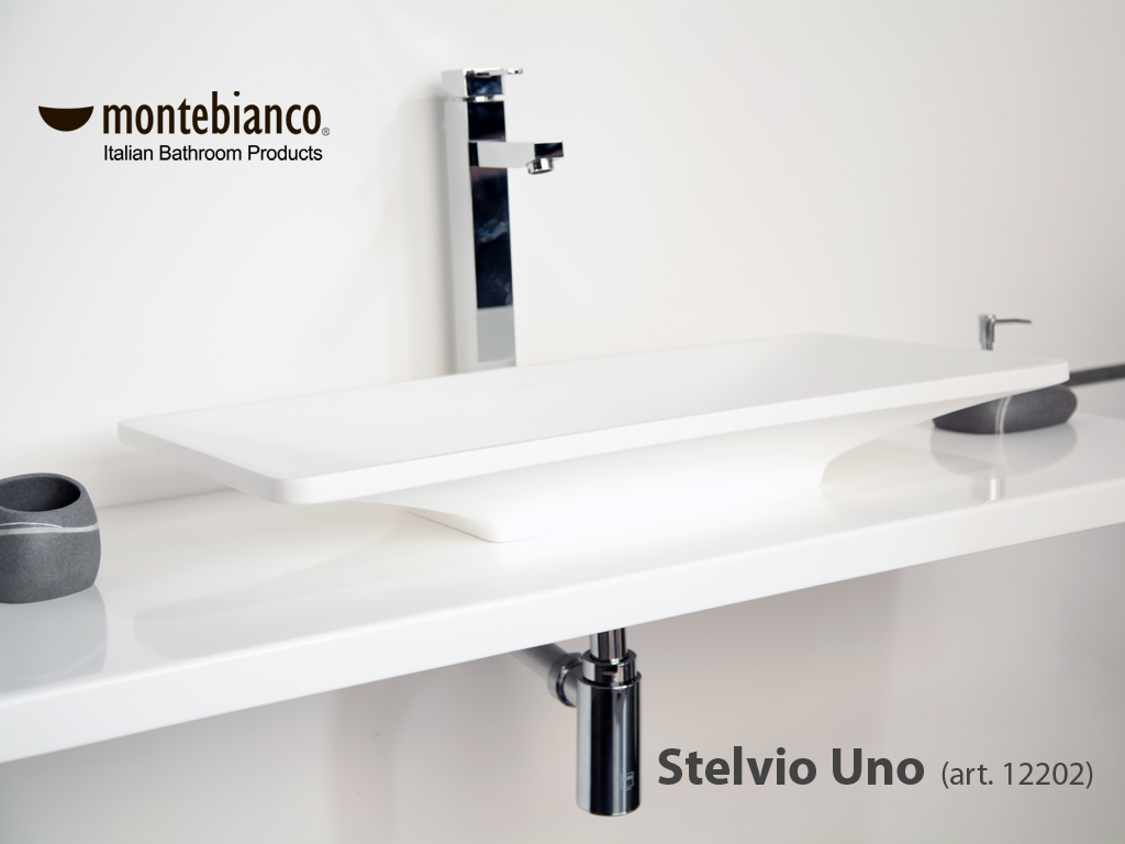 Раковина накладная 74см MonteBianco Stelvio Uno 12202 белый матовый