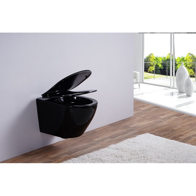 Унитаз подвесной Esbano AZALEA черный, с сиденьем микролифт