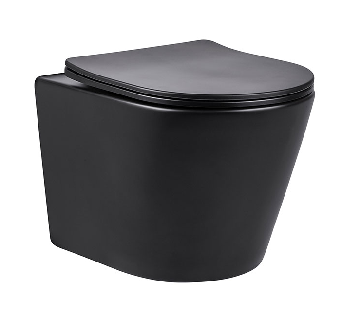 Унитаз подвесной безободковый Vincea Piatti VT1-11MB черный матовый, с сиденьем микролифт