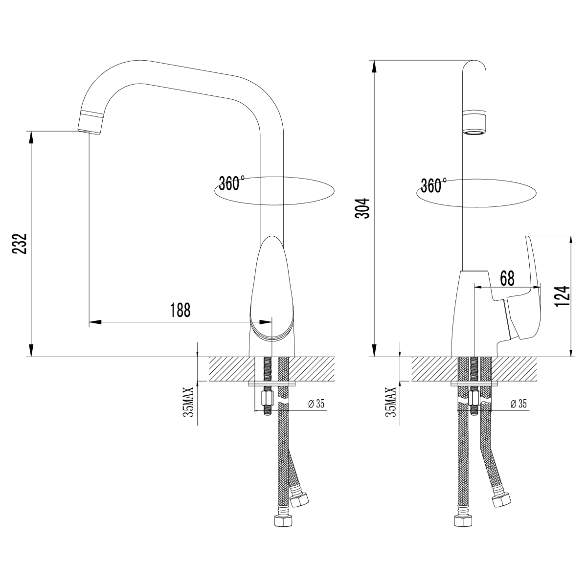 Смеситель для кухни Lemark Pramen LM3305C хром