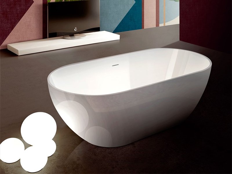 Ванна отдельностоящая Gruppo Treesse Cilvia 170 иск. камень, белый глянцевый