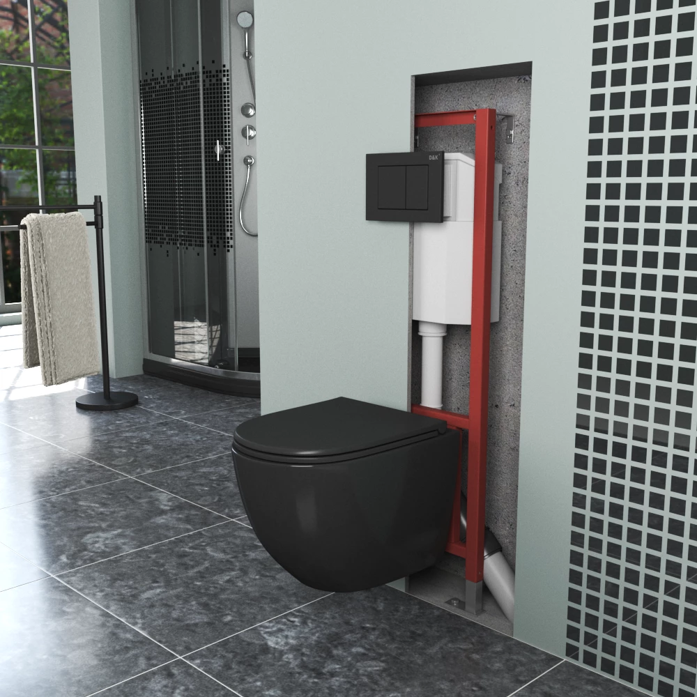 Готовое решение для подвесных унитазов D&K DI8540116 с черной клавишей