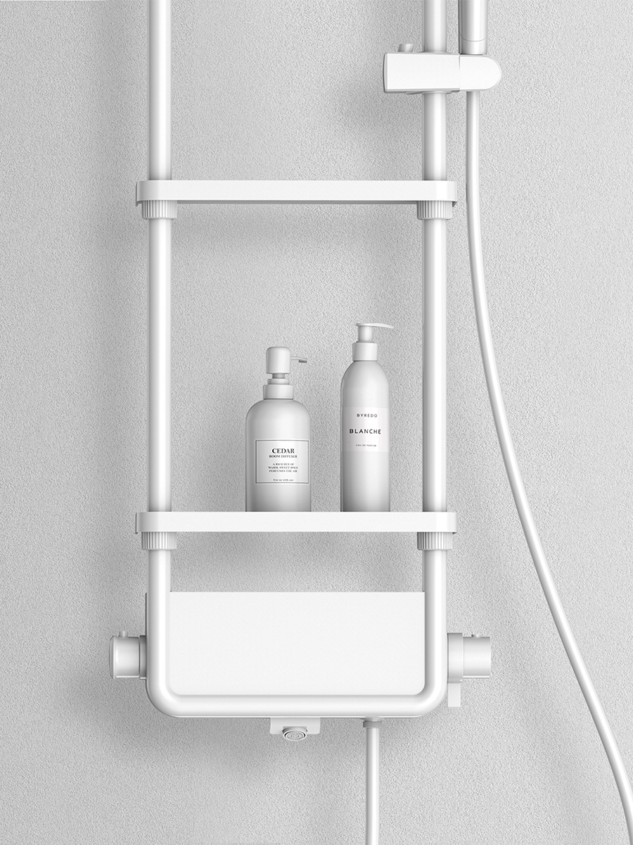 Душевая стойка с термостатом AQUAme AQM8003W белый матовый