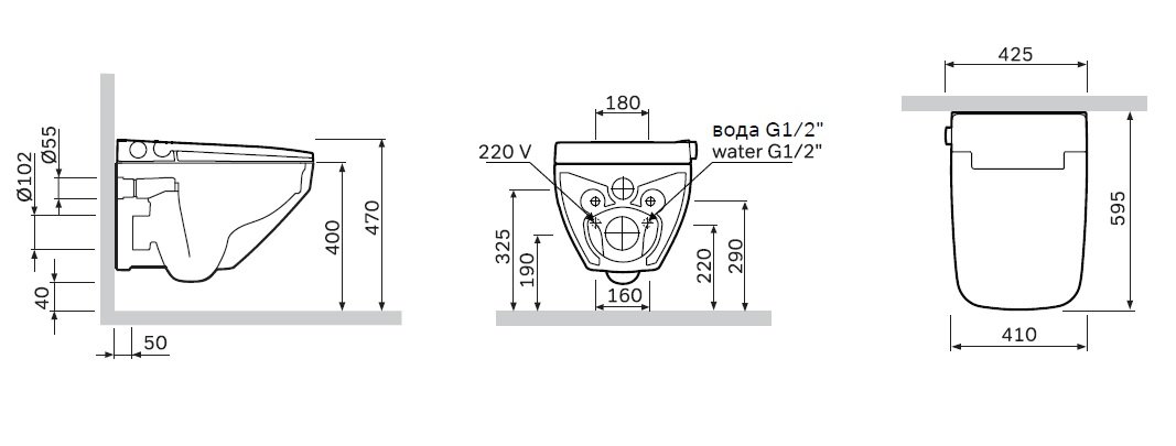 Унитаз-биде AM PM Inspire 2.0 CCC50A1700SC подвесной с электронной крышкой-биде