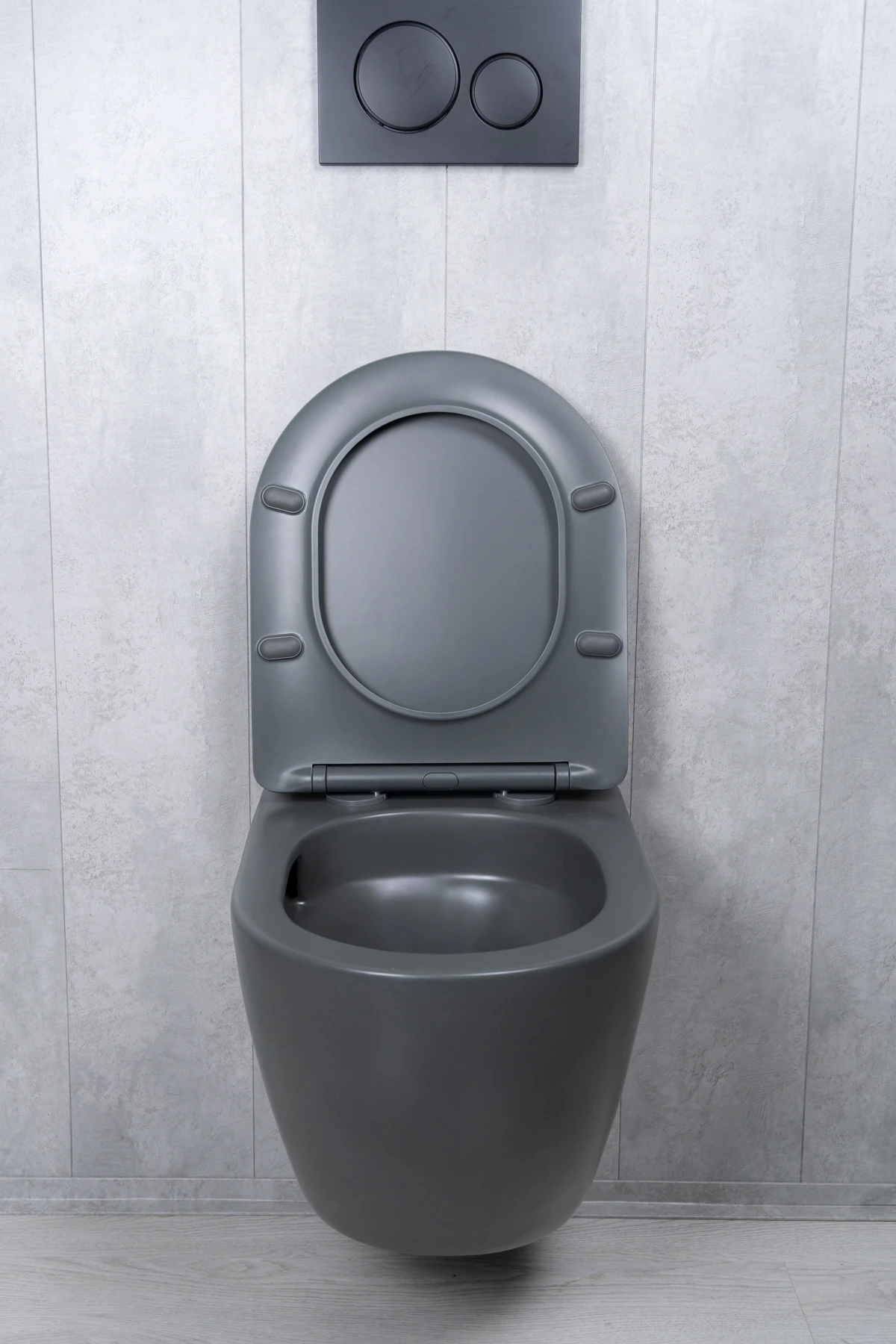 Унитаз подвесной безободковый GID Tr2122TF-Dgm темно-серый матовый, с сиденьем микролифт