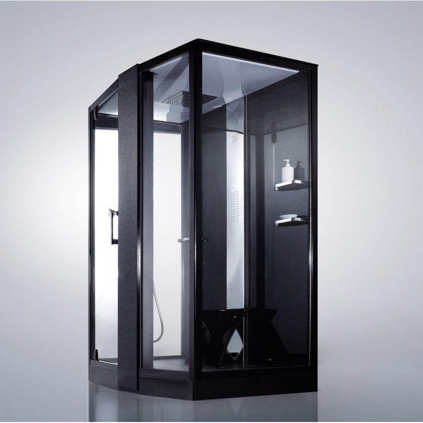 Душевая кабина Orans 89102RB 150x100x220 профиль черный, стекло прозрачное