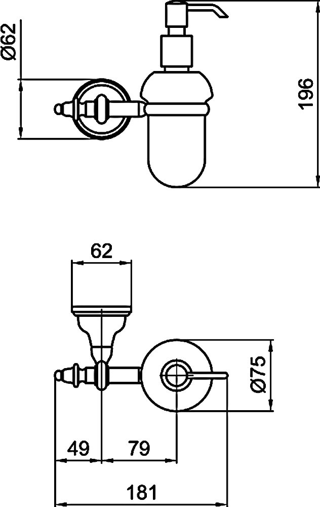 Дозатор жидкого мыла Webert Ottocento AM500201 Хром