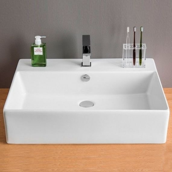 Раковина накладная 65см ArtCeram Quadro QUL003 белый