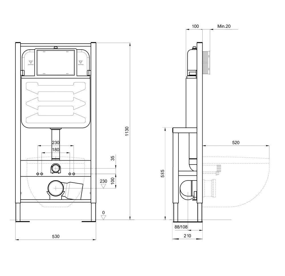 Инсталляция для унитаза Aquatek INS-0000016 свободностоящая