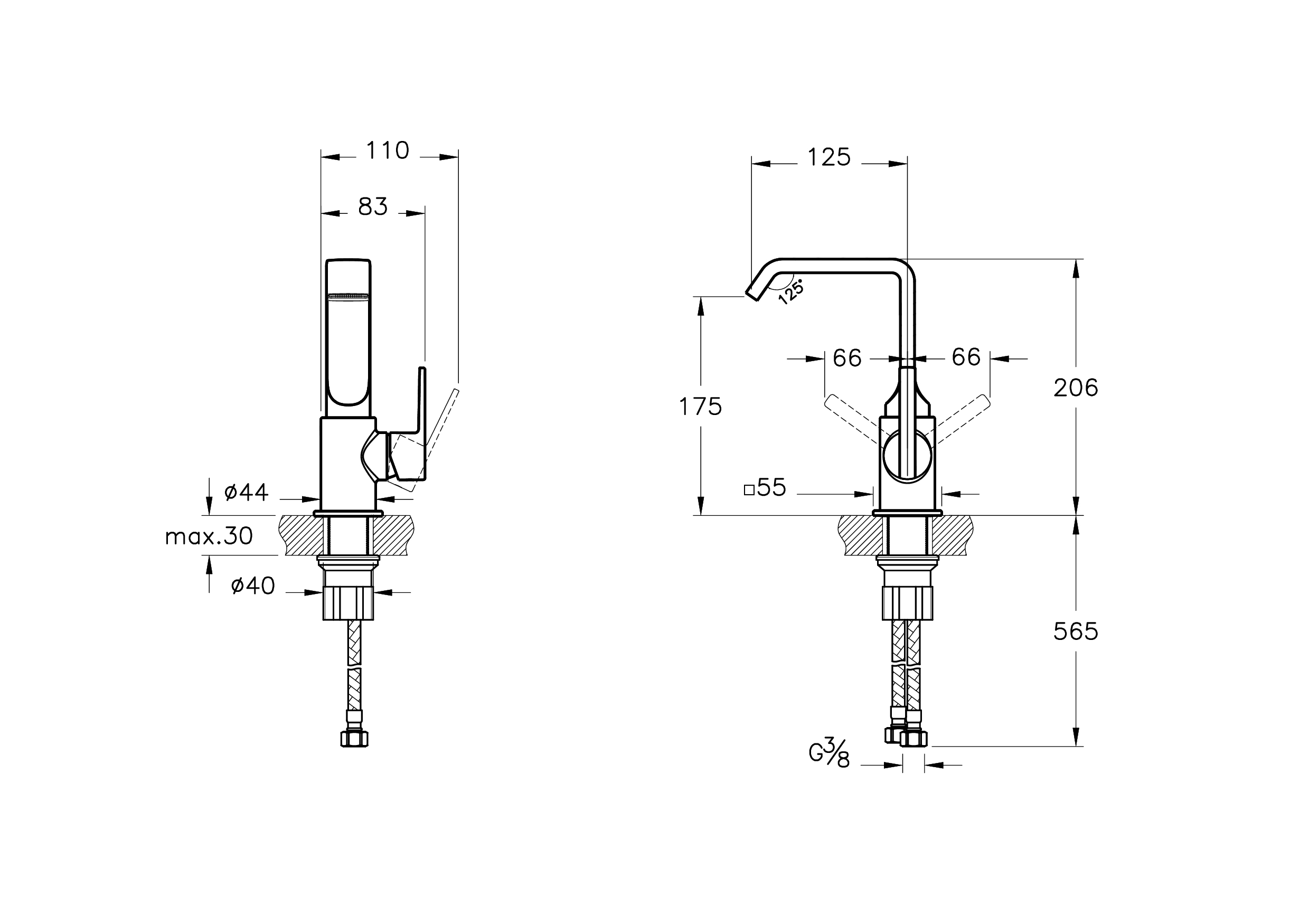 Смеситель для раковины Vitra Suit A42616 хром