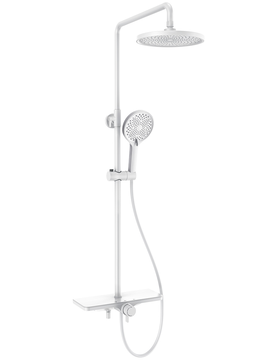 Душевая стойка со смесителем AQUAme AQM8002W белый матовый