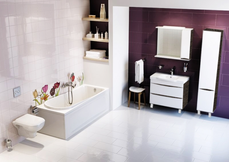 Шкаф пенал AM PM Like 35 R Белый/венге