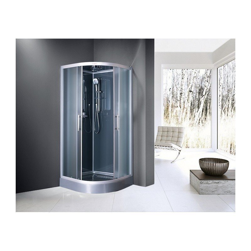 Душевая кабина Esbano Grey ESKG80CR 80x80x210см, профиль хром матовый, стекло рифленое