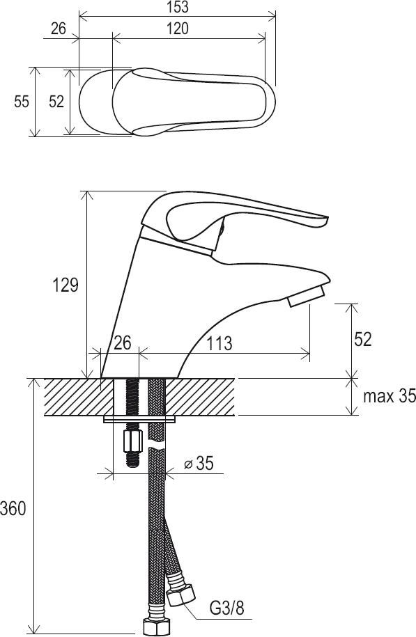 Смеситель для раковины Ravak Rosa X070022 хром