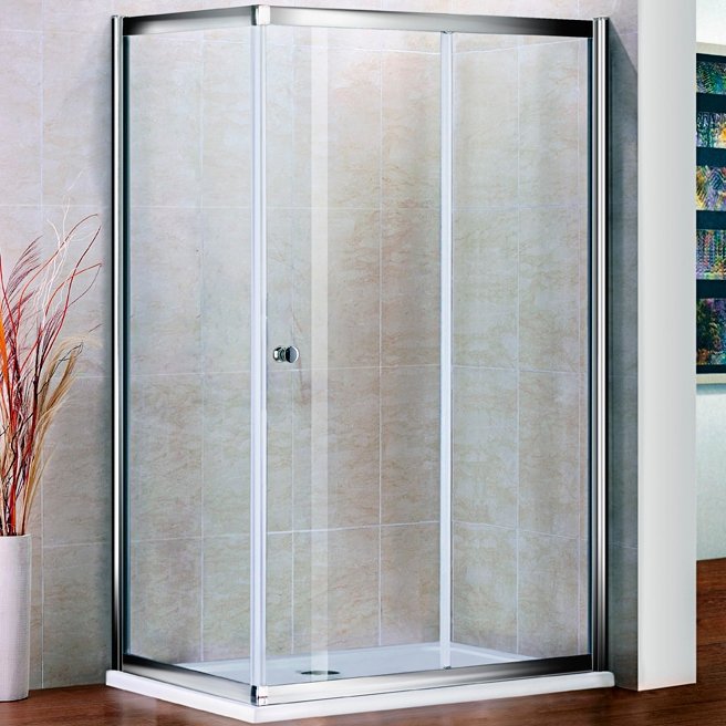 Душевой уголок Cezares Pratico AH-1 100x80 профиль Хром стекло прозрачное