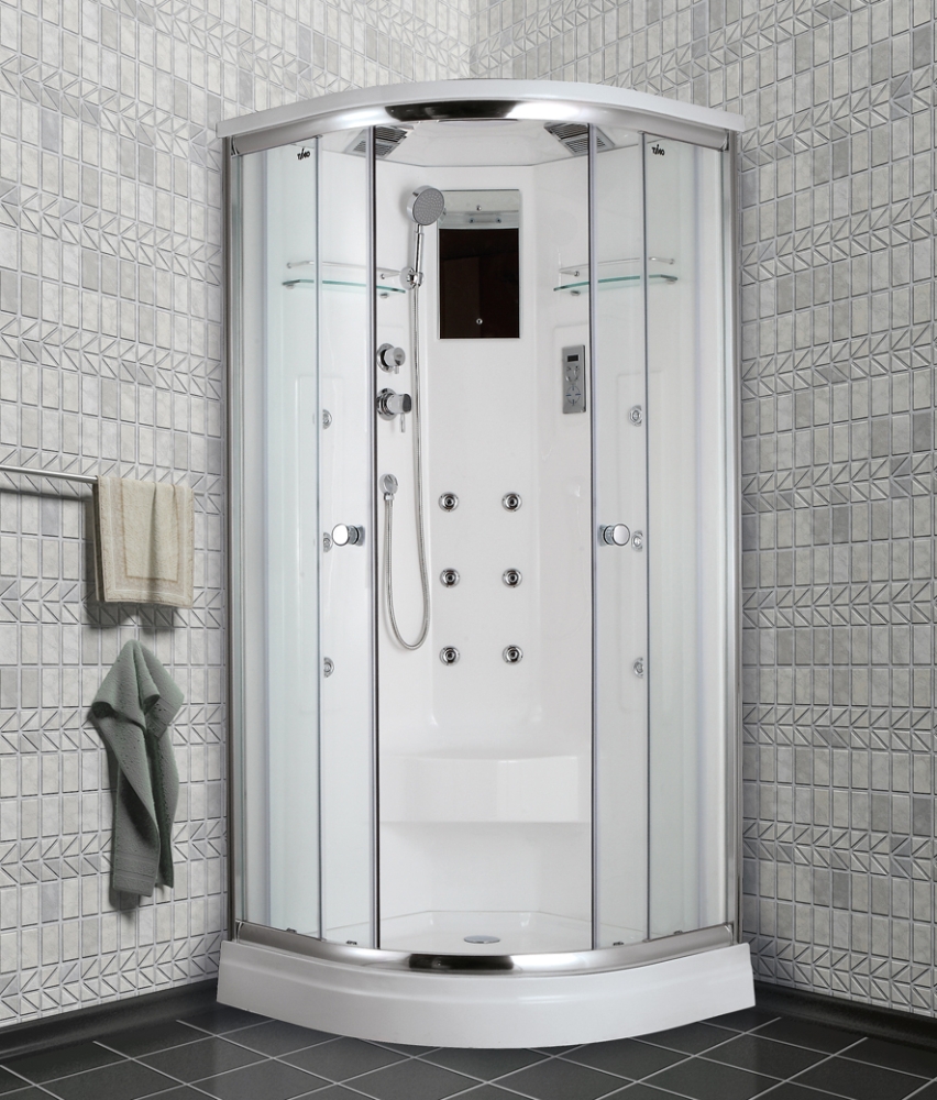 Душевая кабина Timo Lux T-7701 100x100x220 профиль хром глянцевый, стекло прозрачное