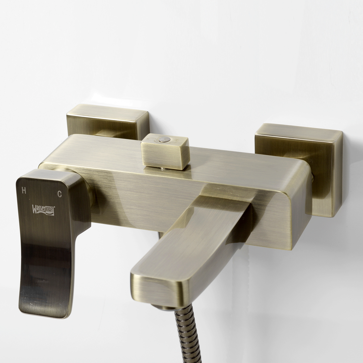 Смеситель для ванны с душем WasserKraft Exter 1601 светлая бронза