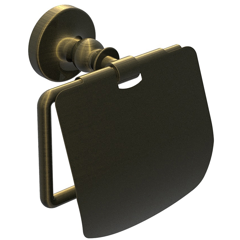 Держатель туалетной бумаги Rush Crete CR35111 с крышкой Бронза