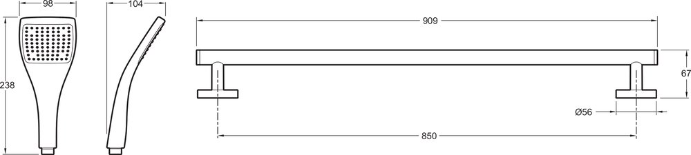 Душевой гарнитур Jacob Delafon EO E99940-CP Хром