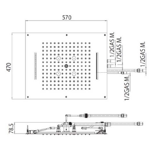 Верхний душ Bossini Dream H38928.030 хром