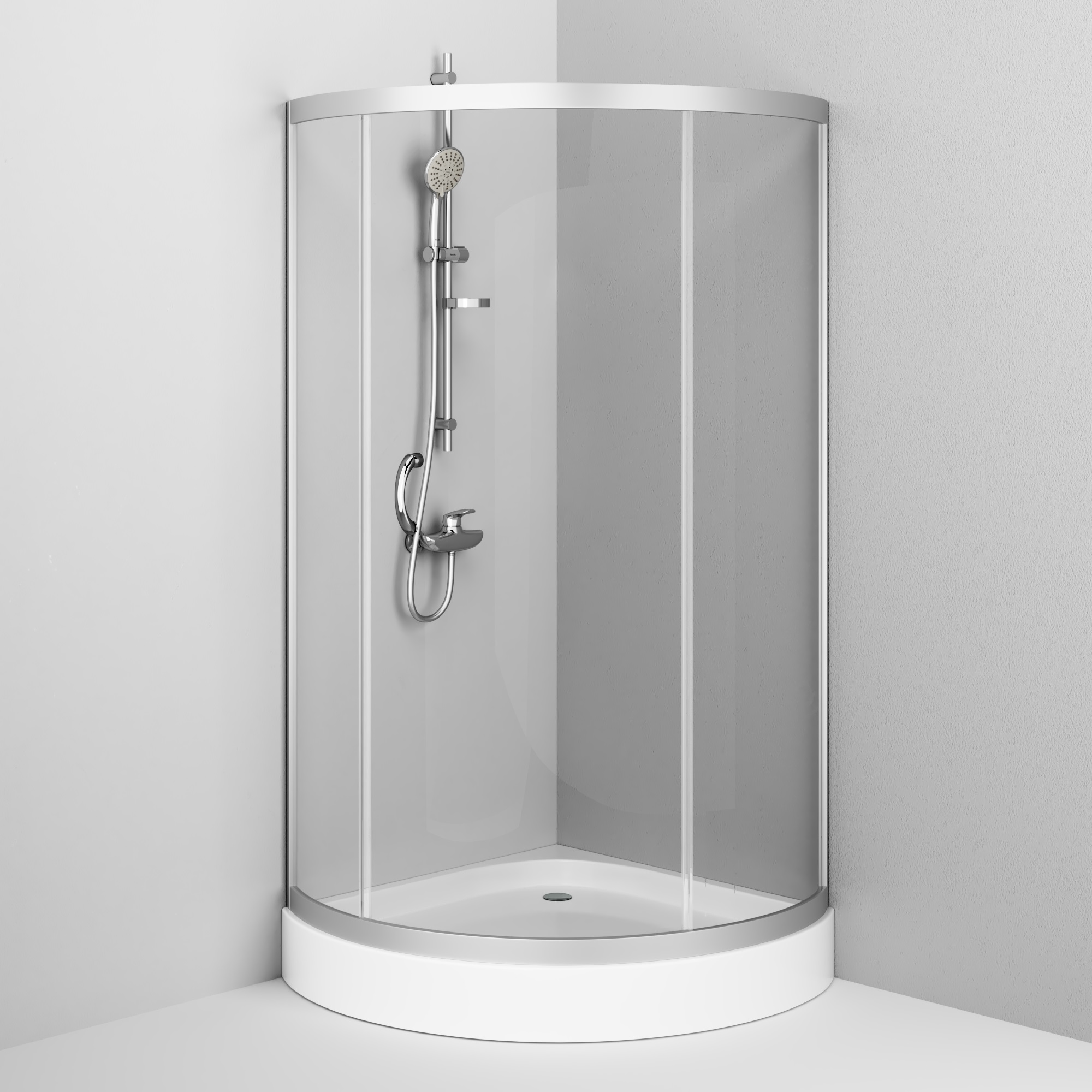 Душевой угол Am.Pm Bliss L 90x90x206 профиль хром, стекло прозрачное