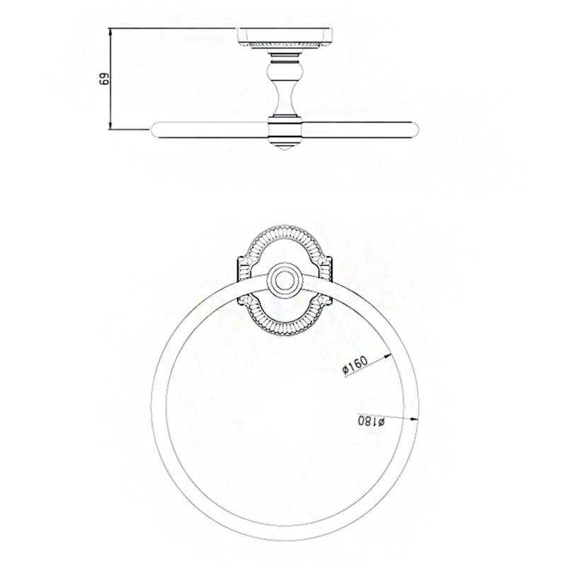 Кольцо для полотенец Bronze de Luxe ROYAL R25004, бронза
