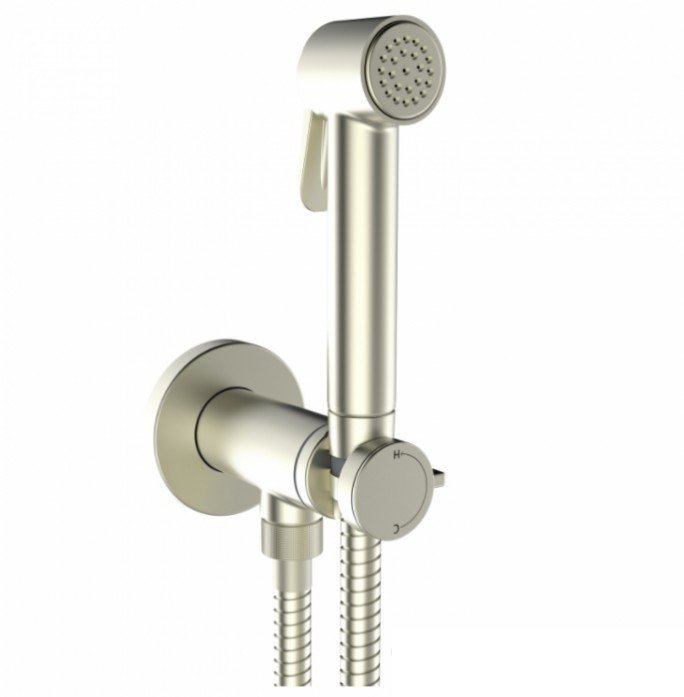 Гигиенический душ со смесителем Bossini Paloma Brass E37005B.070 никель сатинированный