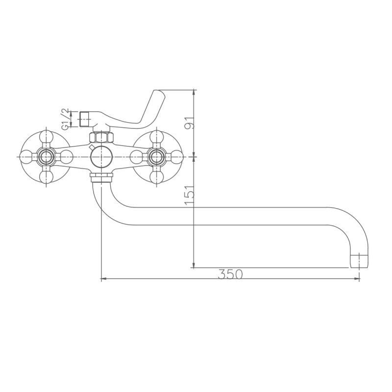 Смеситель для ванны Haiba HB2619-5, сатин