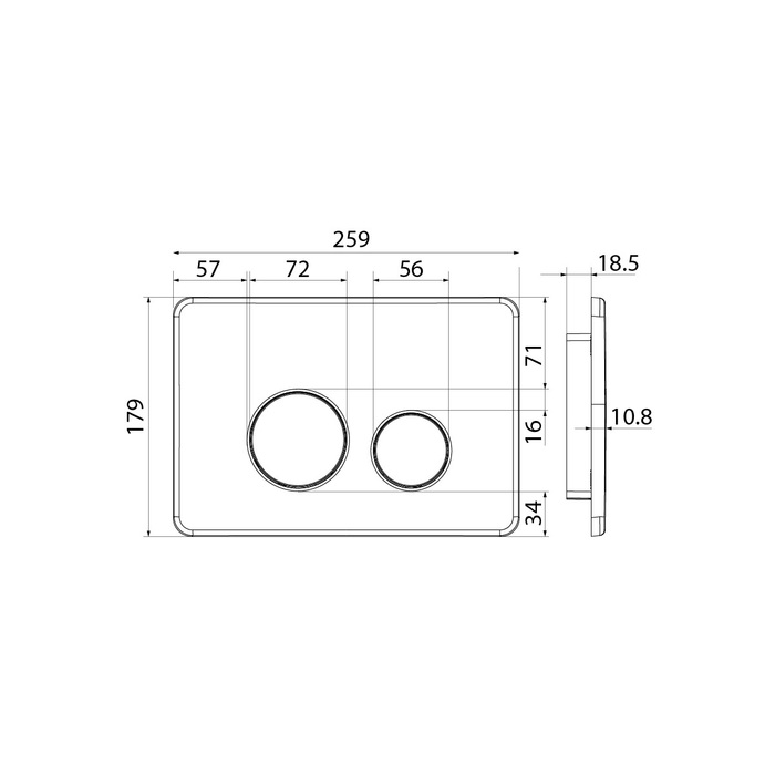 Кнопка смыва для унитаза IDDIS Unisteel UNS10S0i77 нержавеющая сталь
