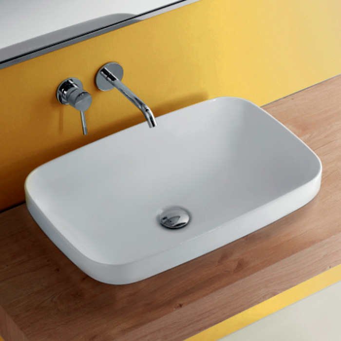 Раковина встраиваемая сверху / накладная 60см Kerasan Tribeca 514330 белый