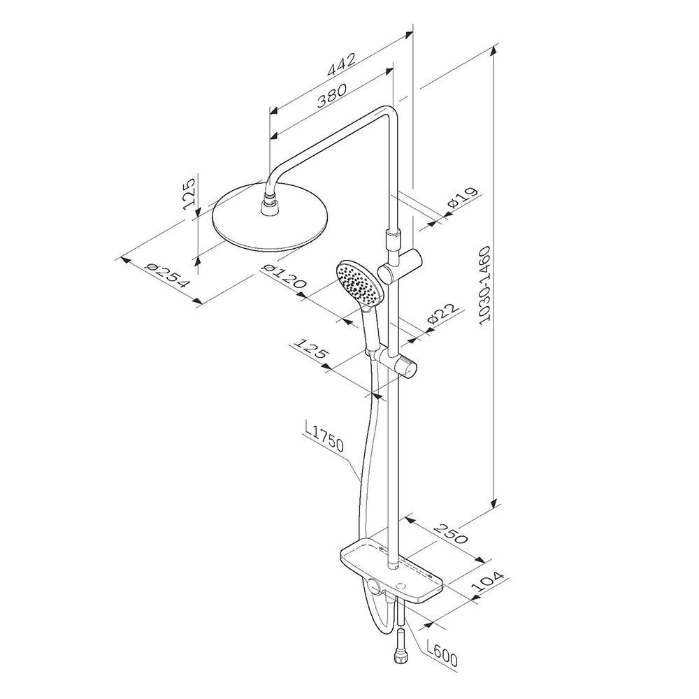Душевая стойка Am.Pm Like F0780200 хром