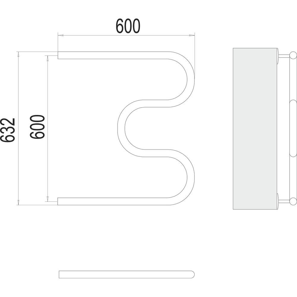 Полотенцесушитель водяной Terminus М-образный (1") 60х60