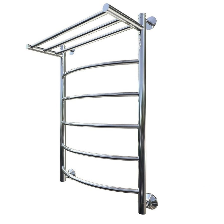Полотенцесушитель водяной Тругор Приоритет серия 1 80х50 хром, с полкой