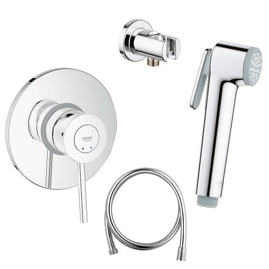 Гигиенический душ со смесителем Grohe BauClassic 124901 хром