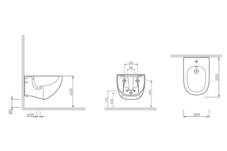Биде подвесное AM.PM Sensation C303411WH