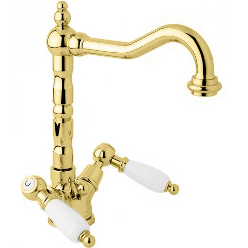 Смеситель для раковины Cezares First LS2 ручки Белые Хром