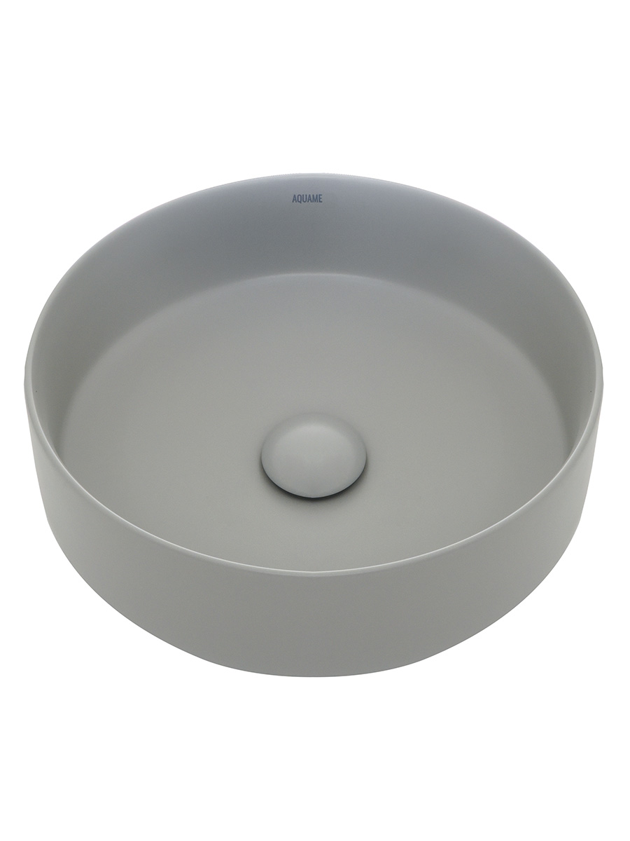 Раковина накладная 35.5см AQUAme AQM5012MFG серый матовый