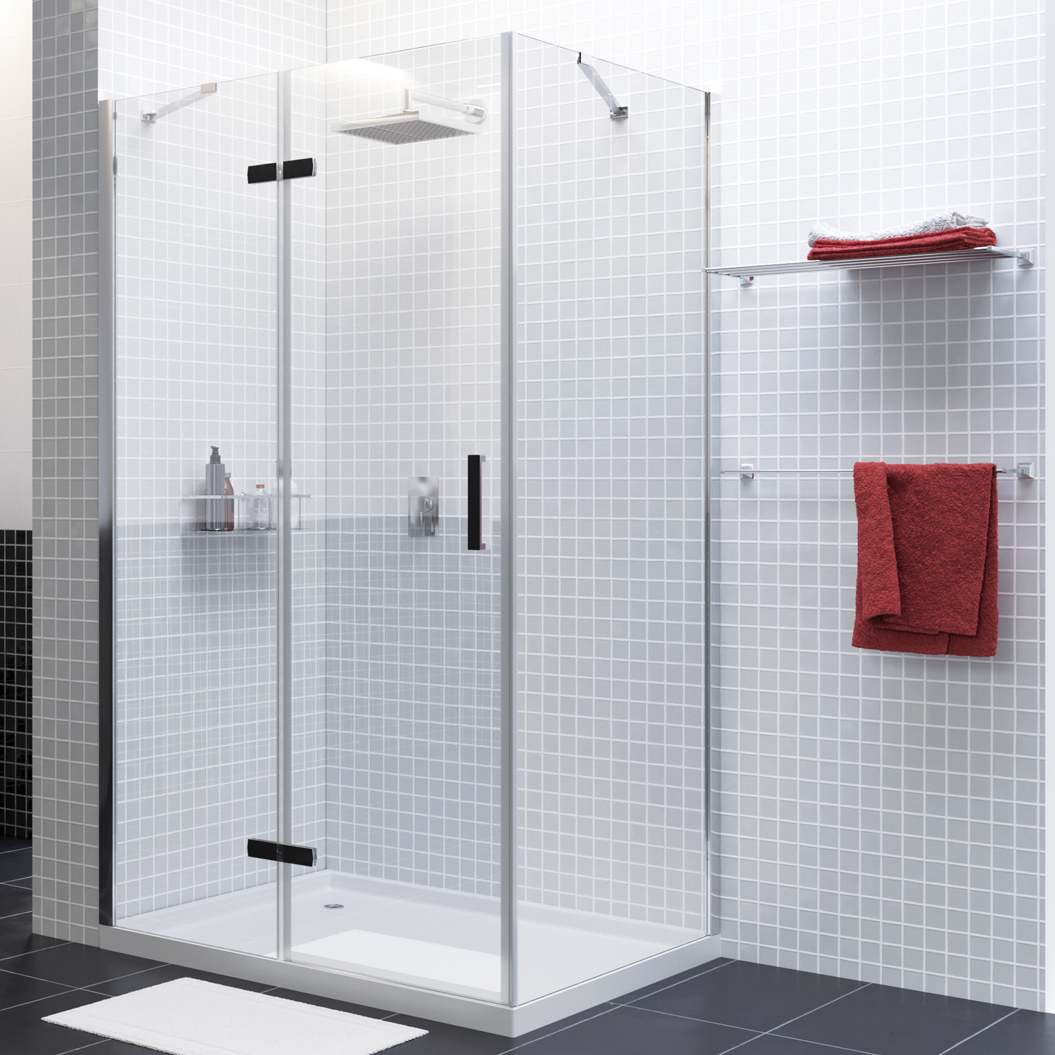 Душевой угол WasserKraft Aller 10H07LB 120x90x200, профиль черный, стекло прозрачное