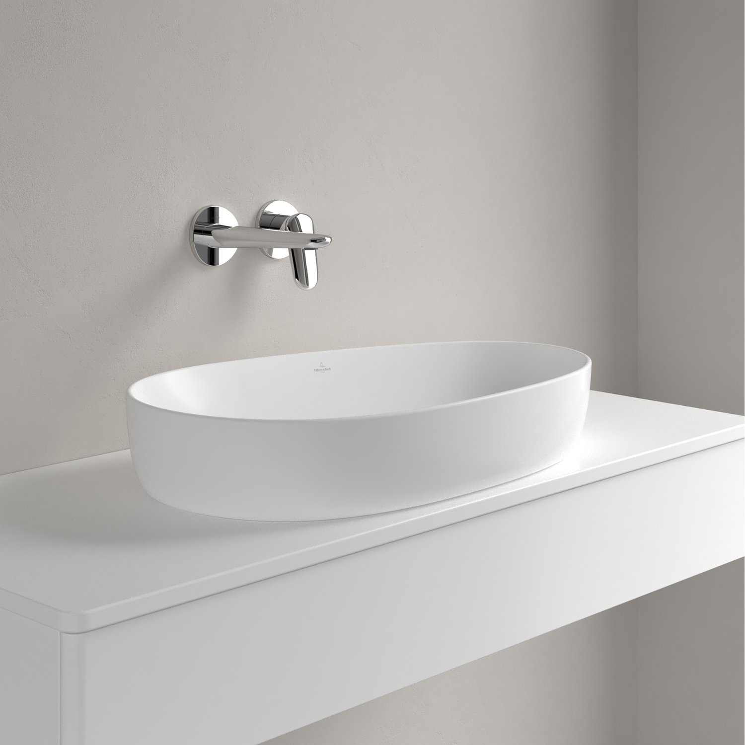 Раковина накладная 65см Villeroy & Boch Antao 4A7465RW StoneWhite с покрытием CeramicPlus