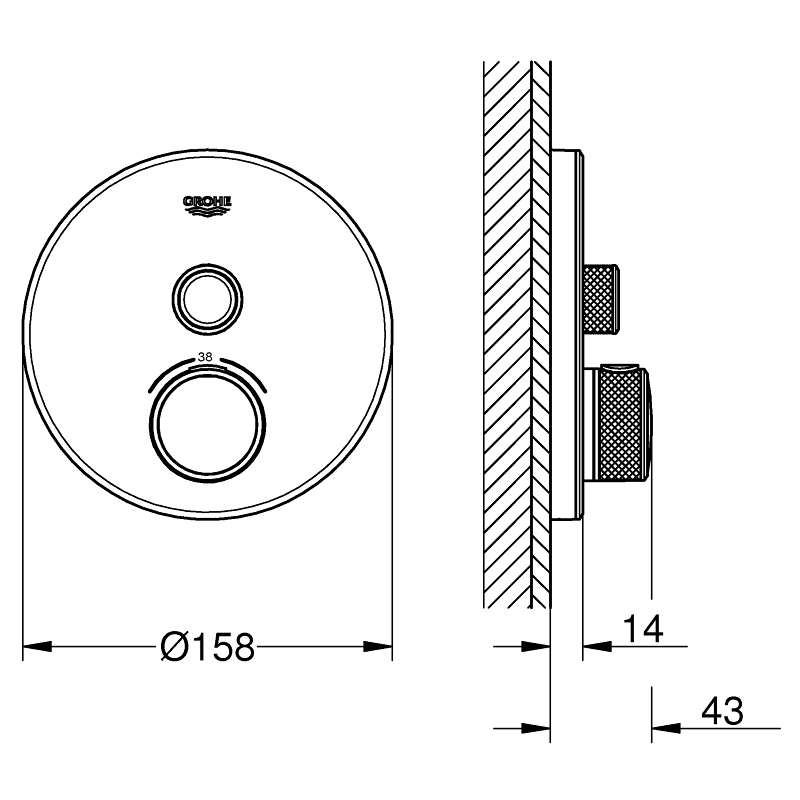 Термостат для ванны с душем Grohe Grohtherm SmartControl 29150LS0 белая луна