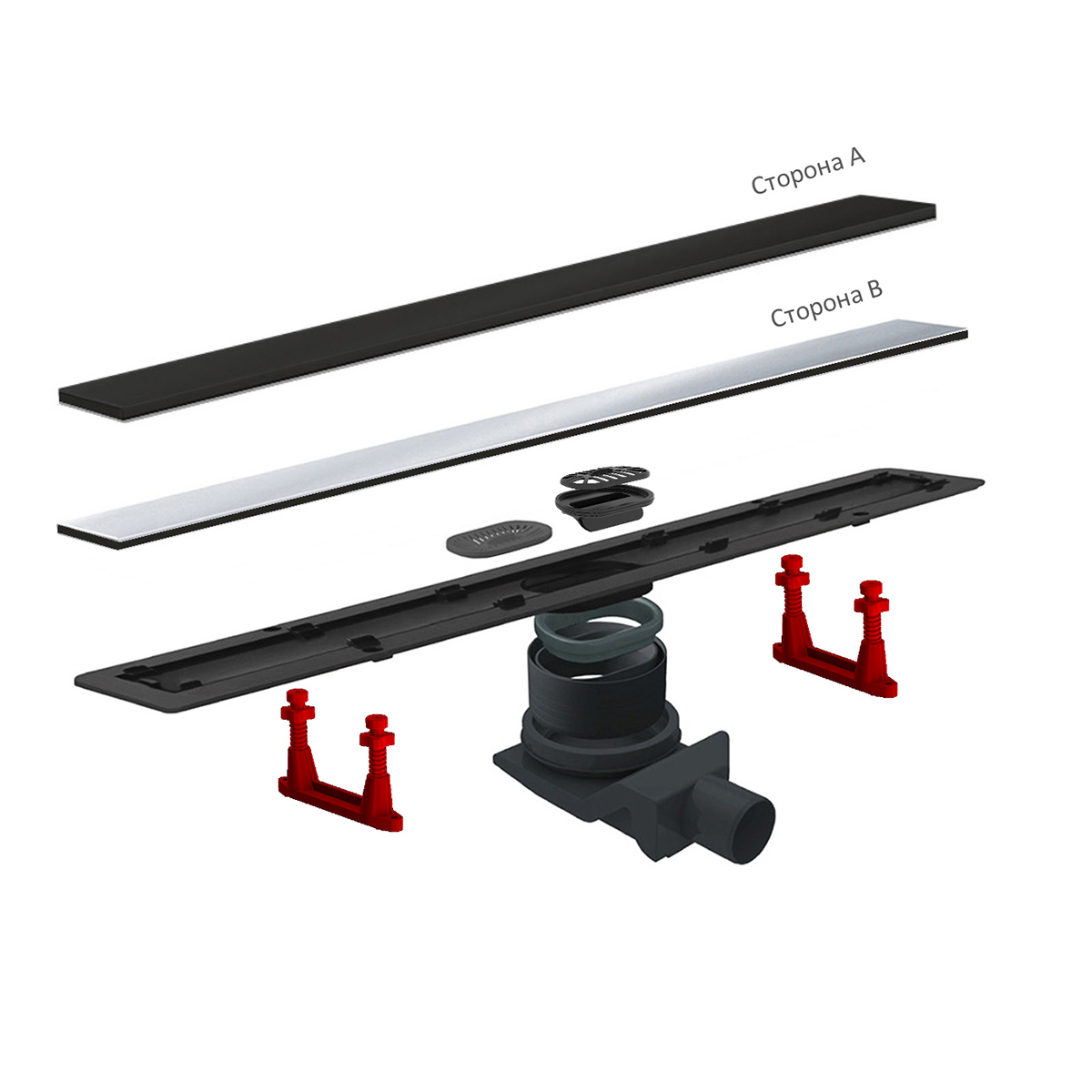 Душевой лоток Pestan Confluo Frameless Line 450 Black Glass